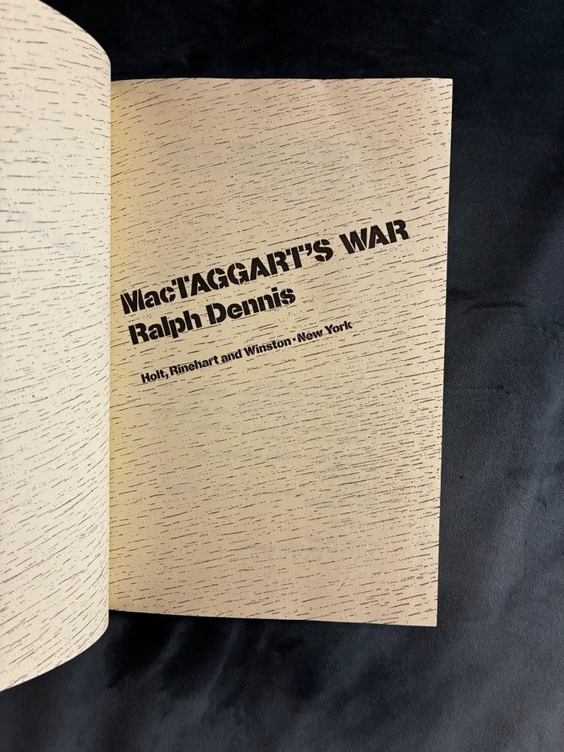 MacTaggart's War by Ralph Dennis 1979 First Edition First Printing Near Fine/Very Good image 3