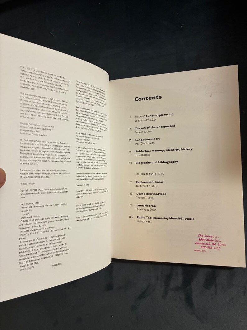 James Luna: Emendatio SIGNED by Luna. Smithsonian First Edition W/ DVD image 6