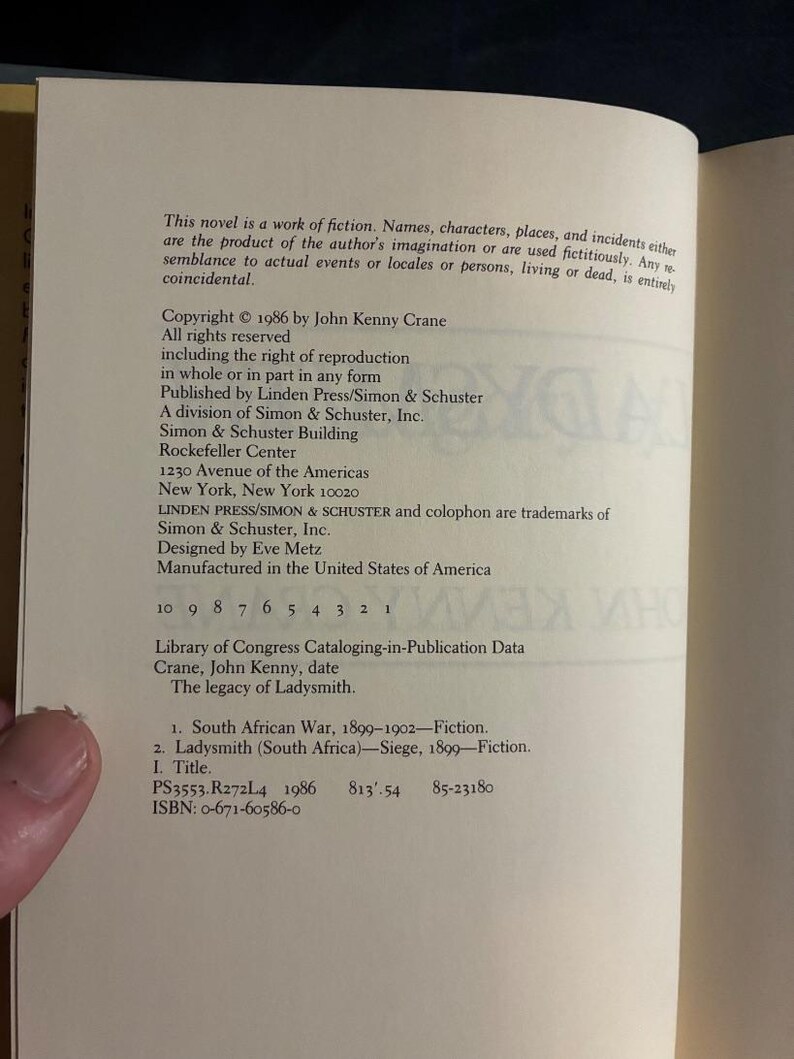 The Legacy of Ladysmith by John Kenny Crane 1986 First Edition First Printing Near Fine/Near Fine image 3