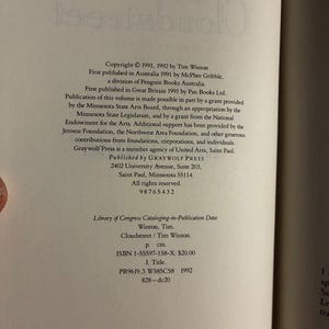 Cloudstreet von Tim Winton, Erstausgabe 1992, sehr guter Zustand Bild 3