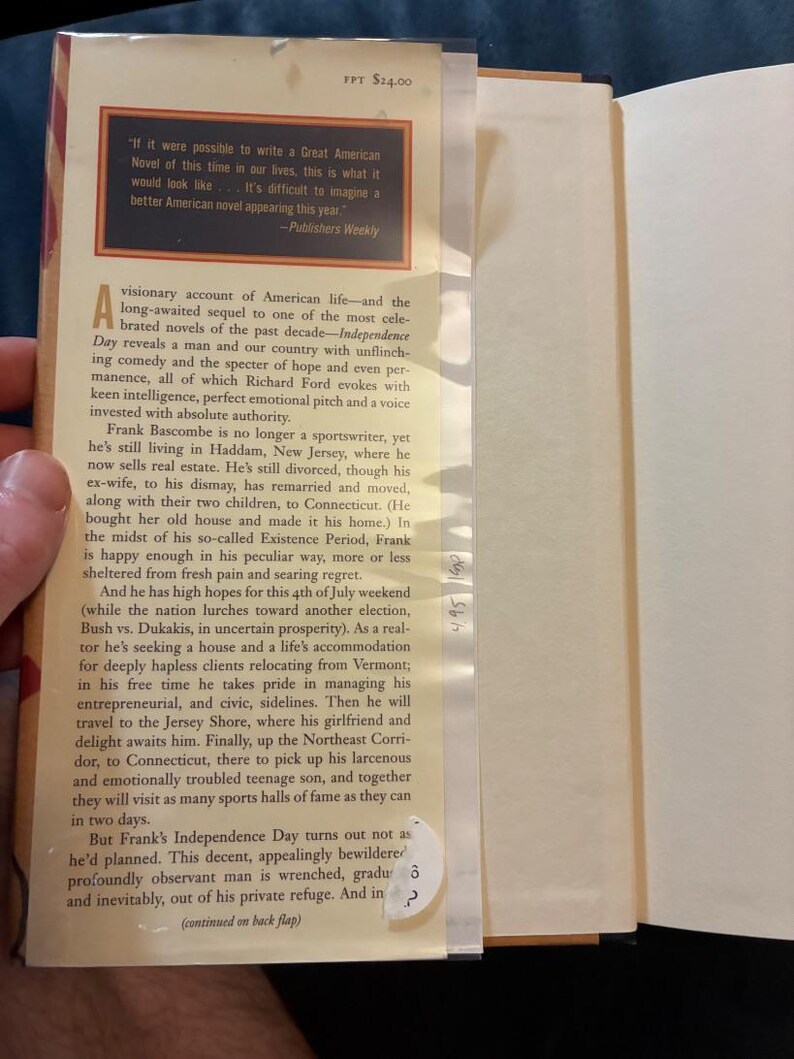 Independence Day by Richard Ford First Edition Second Printing Near Fine/Very Good Hardcover image 4