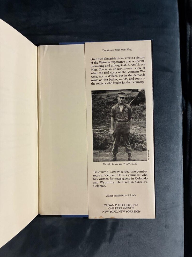 And Brave Men, Too by Timothy S. Lowry 1985 First Edition First Printing Near Fine/Near Fine image 5