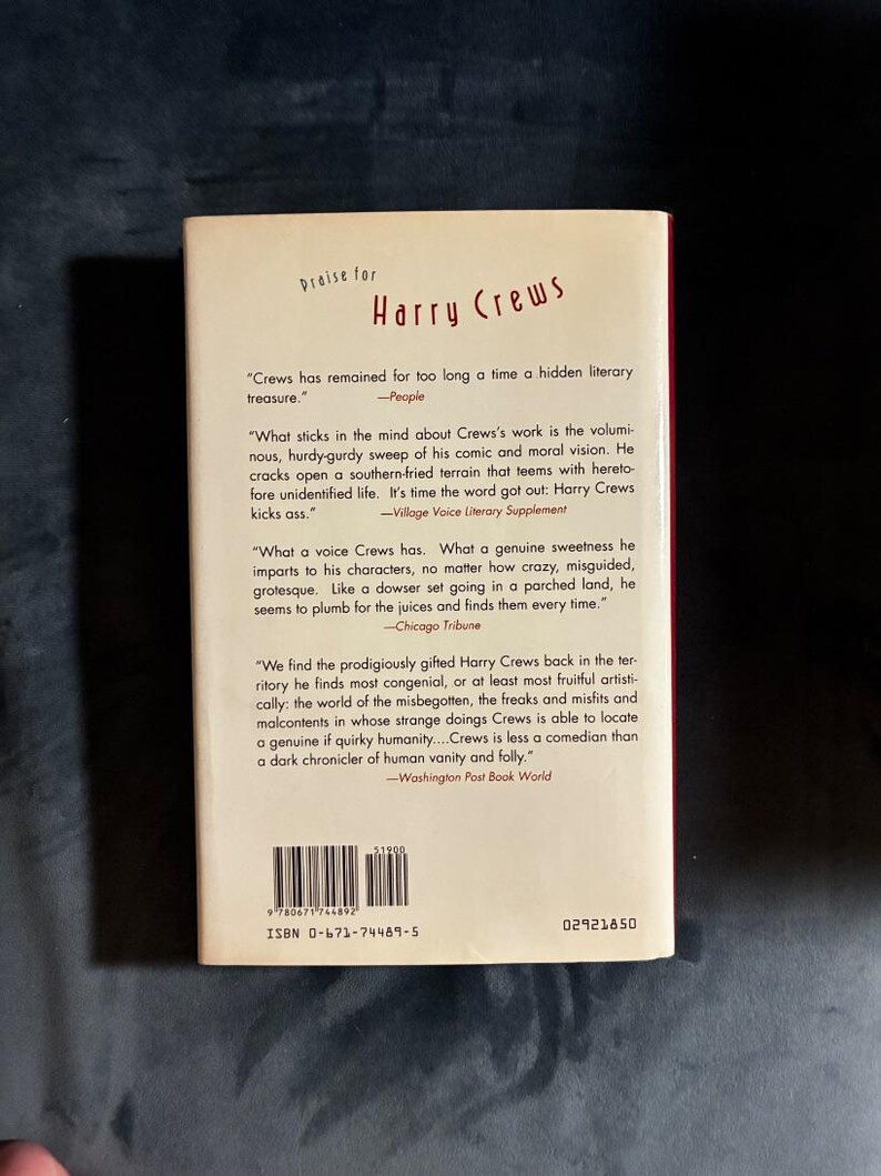 Scar Lover by Harry Crews 1992 First Edition First Printing Near Fine/Near Fine Hardcover image 7