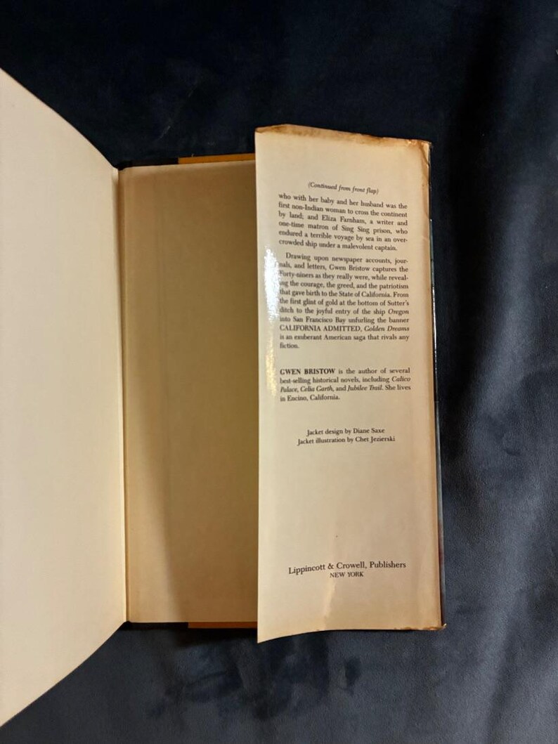 Sueños dorados de Gwen Bristow, 1980, primera edición, primera impresión, muy buen estado/buen estado. imagen 4