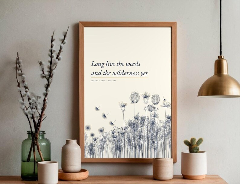 Long Live the Weeds - Gerard Manley Hopkins Poster, Literary Wall Art image 3