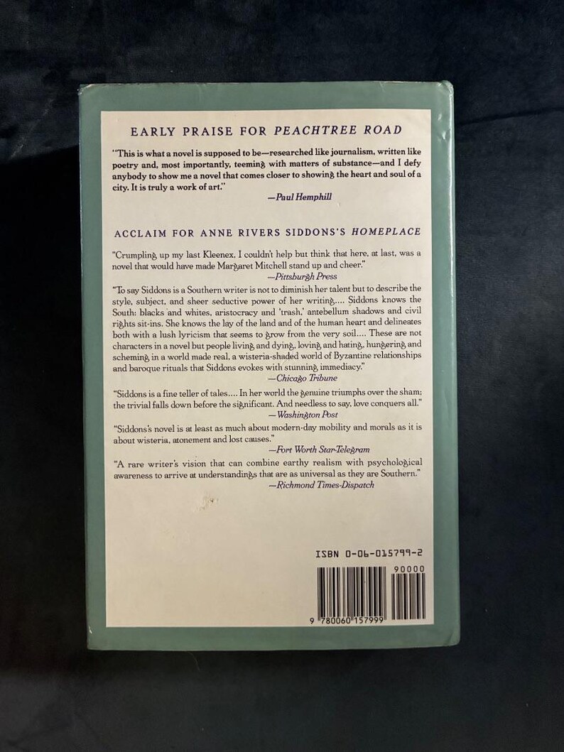 Peachtree Road by Anne Rivers Siddons First Edition First Printing Near Fine/Near Fine image 6