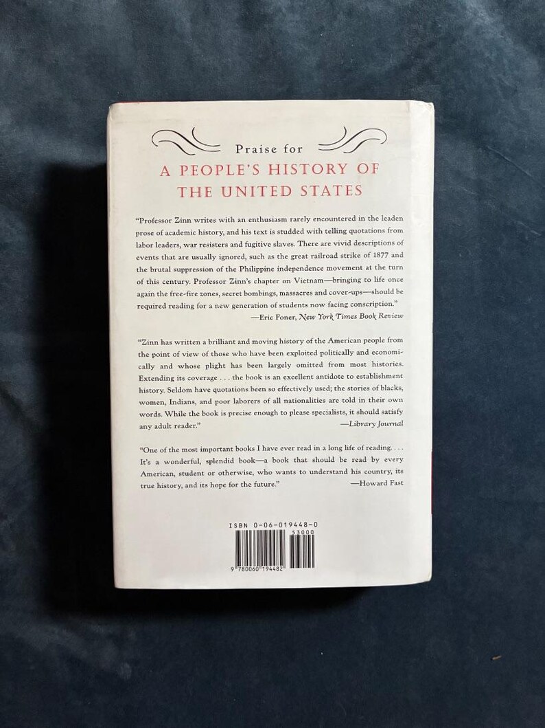 Historia del pueblo de los Estados Unidos, 1492-presente, de Howard Zinn. Edición HarperCollins. Excelente/Casi excelente. imagen 5