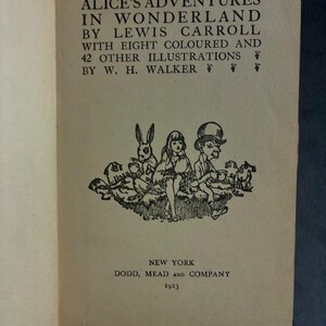 Alice's Adventures in Wonderland by Lewis Carroll 1923 Dodd, Mead and Company Edition Good Hardcover image 6