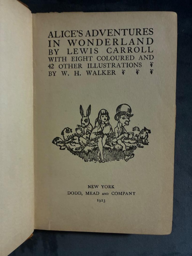 Alice's Adventures in Wonderland by Lewis Carroll 1923 Dodd, Mead and Company Edition Good Hardcover image 6