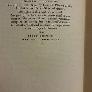 Make Bright the Arrows by Edna St. Vincent Millay 1940 1st Edition 1st Printing image 6