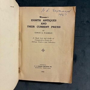 Warman's 8th Antiques & Current Prices, 1966 First Edition (Good Condition) image 3