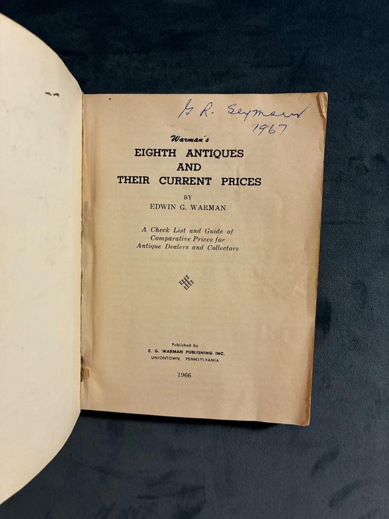 Warman's 8th Antiques & Current Prices, 1966 First Edition (Good Condition) image 3