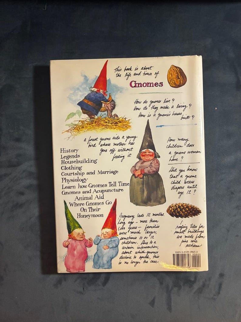 Gnomos de Wil Huygen; ilustrado por Rien Poortvliet 1977 Primera edición Reimpresión Casi perfecto/Casi perfecto imagen 6