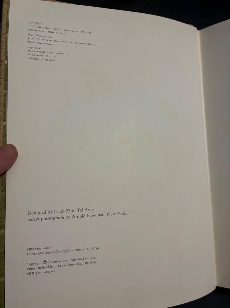 Rubin: My Life, My Art by Reuven Rubin 1974 First Edition Very Good Hardcover image 7