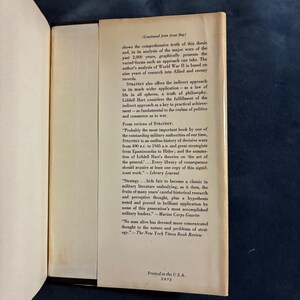 Strategy by B. H. Liddell Hart 1967 Frederick A. Praeger Edition Second Printing VG+/Very Good image 5