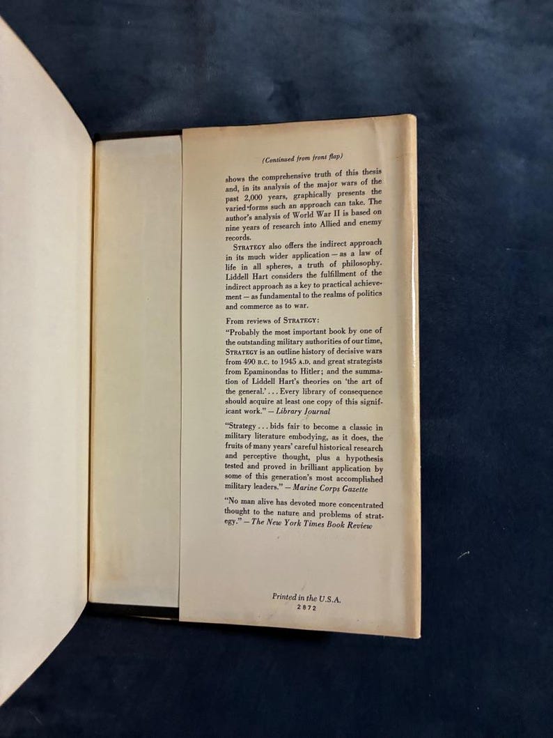 Strategy by B. H. Liddell Hart 1967 Frederick A. Praeger Edition Second Printing VG+/Very Good image 5