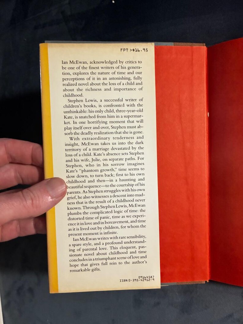 The Child in Time by Ian McEwan 1987 First Edition First Printing Very Good/Very Good image 2