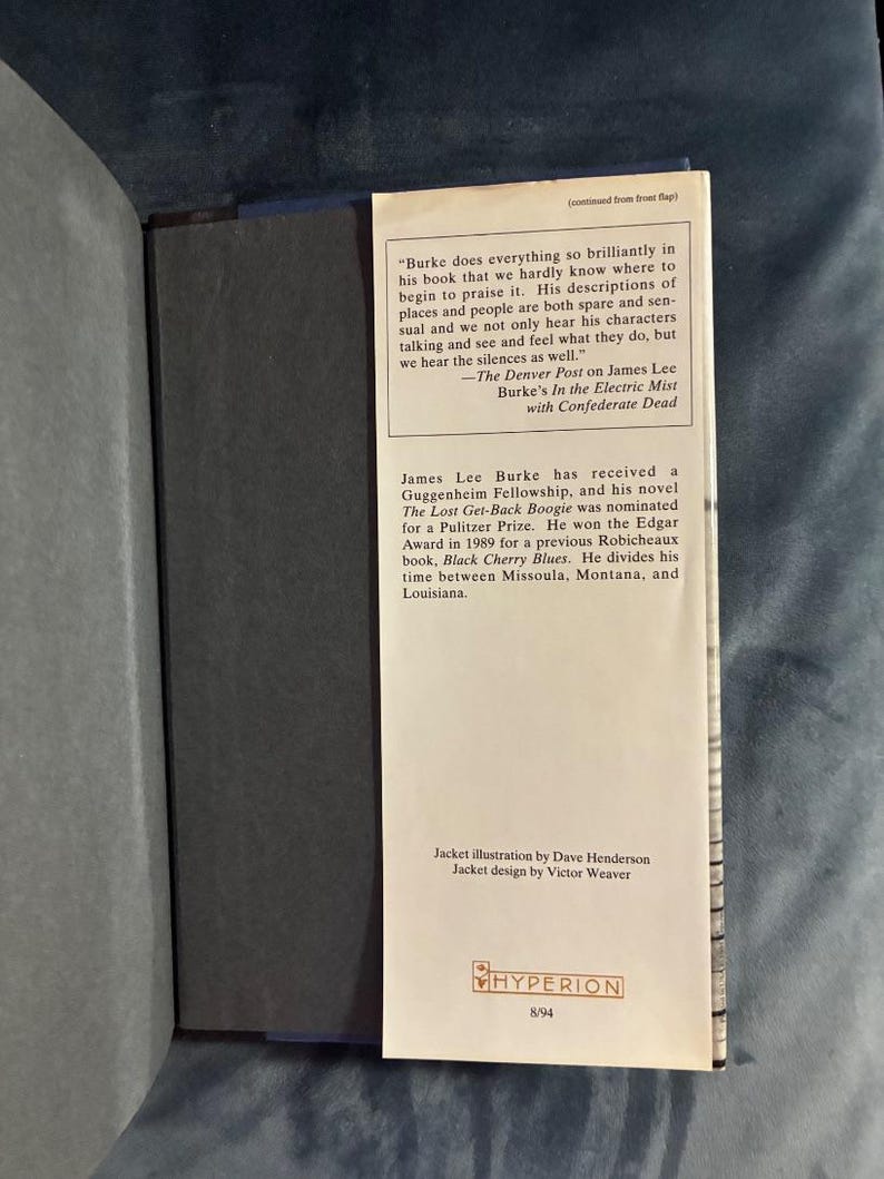 Dixie City Jam av James Lee Burke 1994 Första upplagan Första trycket Nära fin/Nära fin bild 4