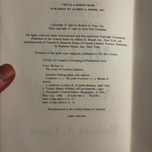 Los años de Lyndon Johnson: Medios de ascenso, de Robert A. Caro, Primera edición, tapa dura imagen 2