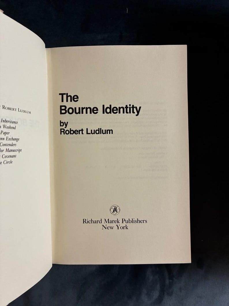 The Bourne Identity by Robert Ludlum 1980 First Edition Near Fine/Very Good image 3
