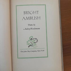 Bright Ambush van Audrey Wurdemann, 1e editie, 1e druk, winnaar van de Pulitzerprijs voor poëzie. afbeelding 10