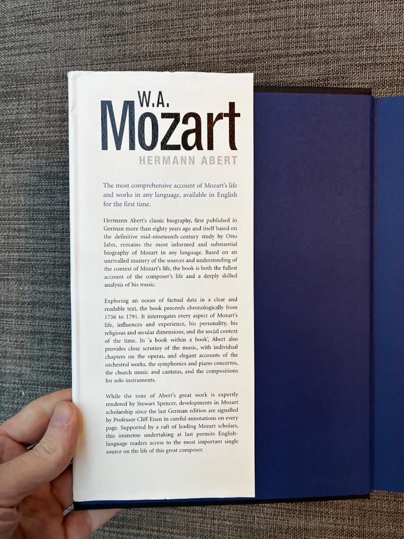 W. A. Mozart by Hermann Abert 2007 First Edition First Printing Fine/VG+ Hardcover image 2