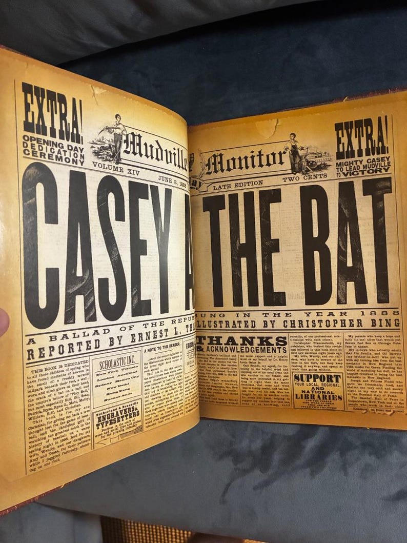Casey at the Bat: A Ballad of the Republic Sung in the Year 1888 by Ernest Lawrence Thayer; illustrated by Christopher Bing 2001 Scholastic image 4