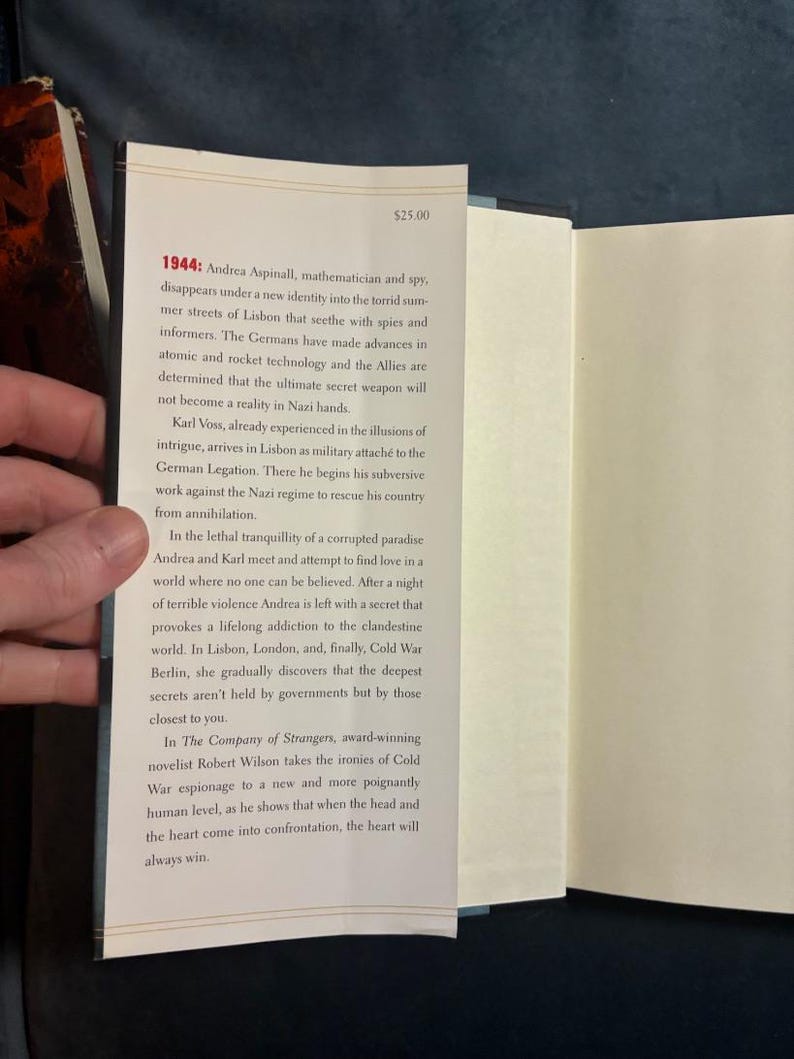 The Company of Strangers by Robert Wilson 2001 First Edition First Printing Fine/VG+ image 2