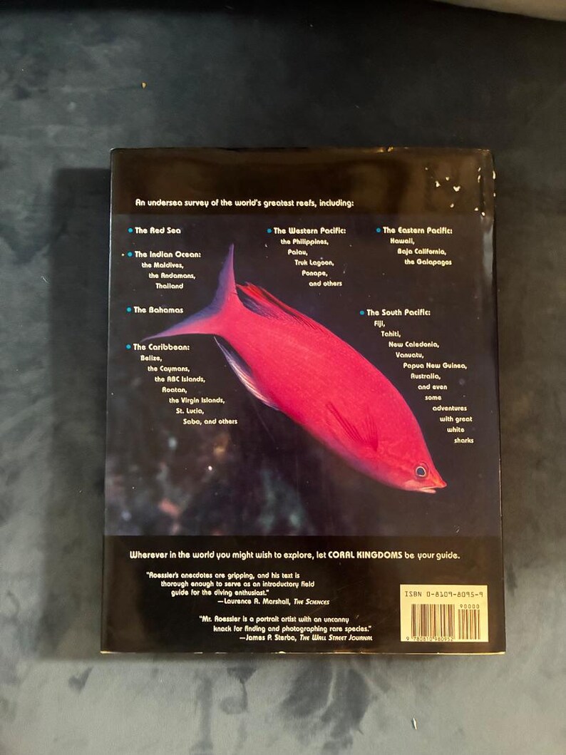 Coral Kingdoms by Carl Roessler 1990 Abradale Press / Harry N. Abrams Edition Very Good/Very Good Hardcover image 3