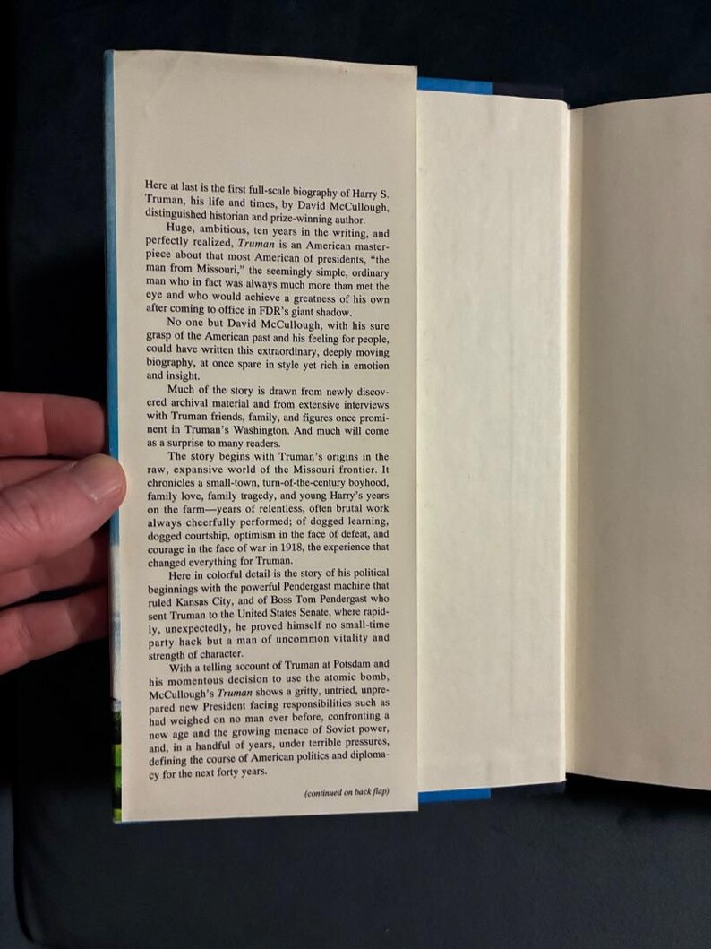 Truman de David McCullough, primera edición, tapa dura, casi perfecto/muy buen estado. imagen 2