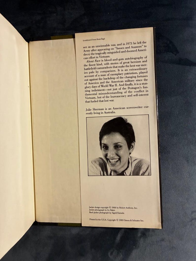 About Face: De odyssee van een Amerikaanse krijger door David Hackworth, eerste editie, eerste druk, 1989 afbeelding 5