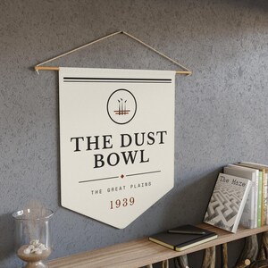 Dust Bowl Literary Pennant | Plains History Print | Vintage Americana Wall Art image 7