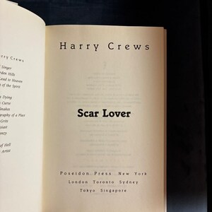 Scar Lover by Harry Crews 1992 First Edition First Printing Near Fine/Near Fine Hardcover image 3