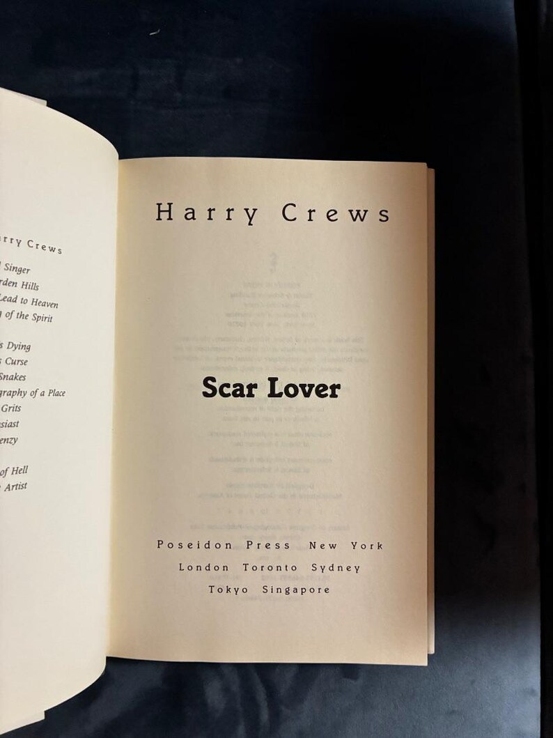 Scar Lover by Harry Crews 1992 First Edition First Printing Near Fine/Near Fine Hardcover image 3