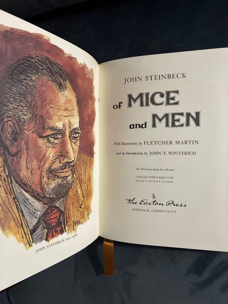 Von Mäusen und Menschen von John Steinbeck, Easton Press Edition, sehr guter Zustand, Hardcover, 1977 Bild 5