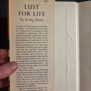 Lust For Life by Irving Stone 1934 Doubleday Edition Near Fine/Very Good image 2