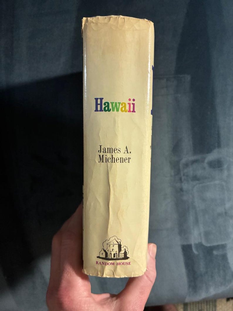 Hawái por James A. Michener 1959 Primera edición Reimpresión posterior Muy buen estado/Buen estado imagen 4
