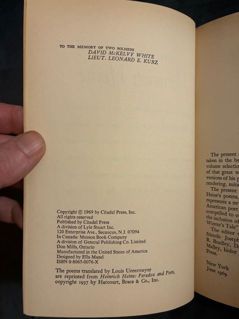 Poésie de Heinrich Heine (sélectionnée et éditée par Frederic Ewen) Très bon état, broché image 4