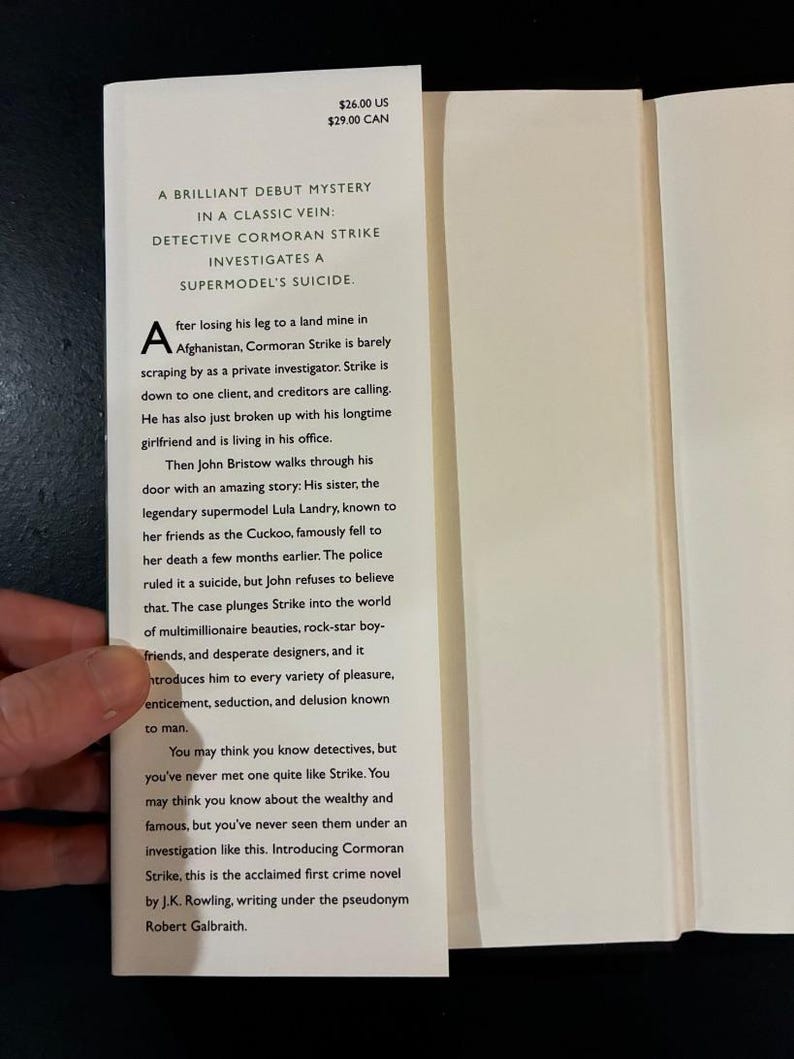 The Cuckoo's Calling by Robert Galbraith 2013 First Edition Third Printing Fine/Fine Hardcover image 2