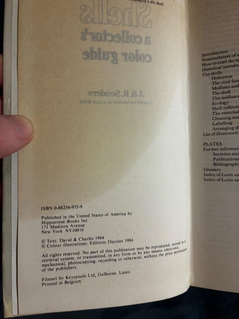 Shells: a collector's color guide by J. & R. Senders 1984 First Edition First Printing Very Good/Good Hardcover image 8