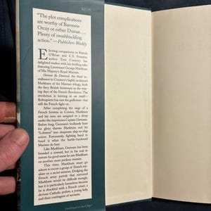 Honour Be Damned by Tom Connery 2000 First Edition First Printing Near Fine/Near Fine image 2