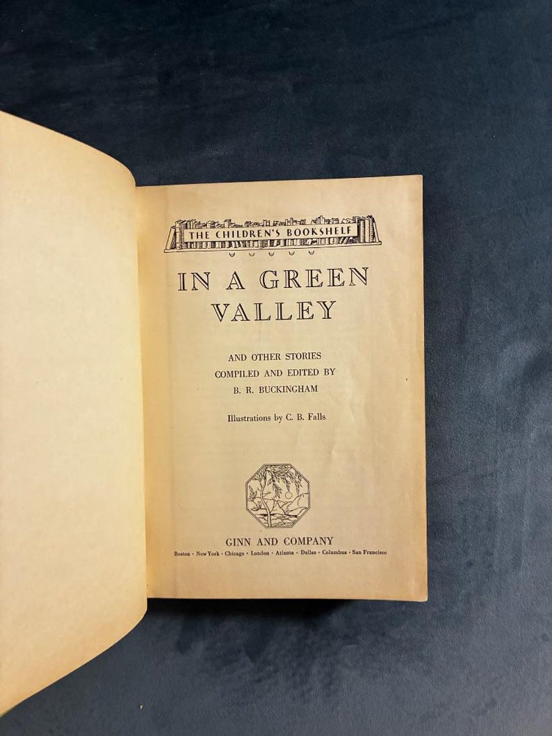 In a Green Valley and Other Stories by B. R. Buckingham; illustrations by C. B. Falls 1934 Ginn and Company Edition Very Good image 5