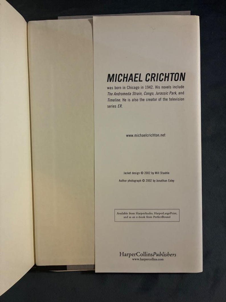 Prey von Michael Crichton, 2002, Erstausgabe, erster Druck, sehr guter bis nahezu neuwertiger Zustand Bild 5