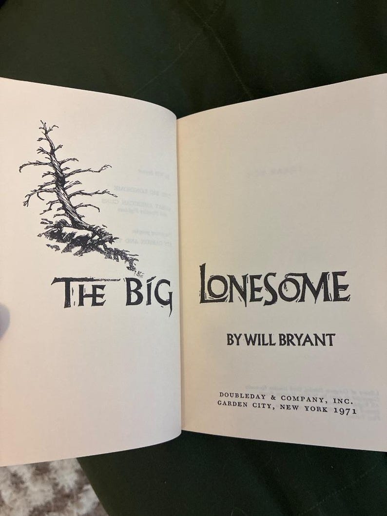 The Big Lonesome by Will Bryant First Edition First Printing Near Fine Hardcover image 10