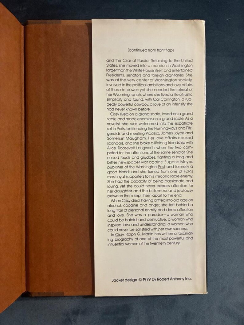 Cissy: The Extraordinary Life of Eleanor Medill Patterson by Ralph G. Martin 1979 First Edition First Printing Very Good/Very Good image 4