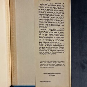 Grinding It Out: The Making of McDonald's by Ray Kroc with Robert Anderson 1977 First Edition First Printing Near Fine/Near Fine image 5