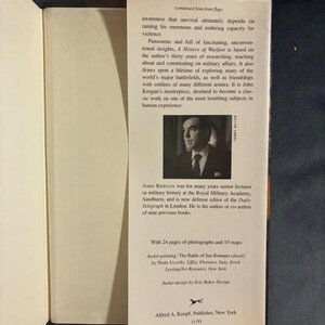 Historia de la guerra, de John Keegan, 1993. Primera edición, primera impresión. Tapa dura. En excelente/casi excelente estado. imagen 4