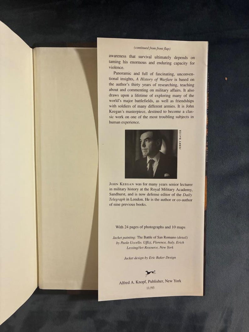 Historia de la guerra, de John Keegan, 1993. Primera edición, primera impresión. Tapa dura. En excelente/casi excelente estado. imagen 4
