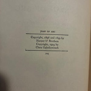 Personal Recollections of Joan of Arc by Mark Twain 1926 Edition First Printing image 3