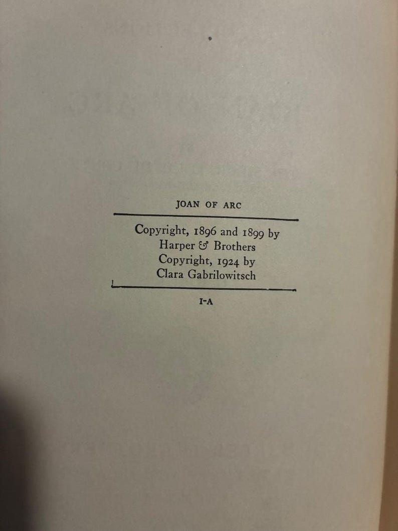 Personal Recollections of Joan of Arc by Mark Twain 1926 Edition First Printing image 3